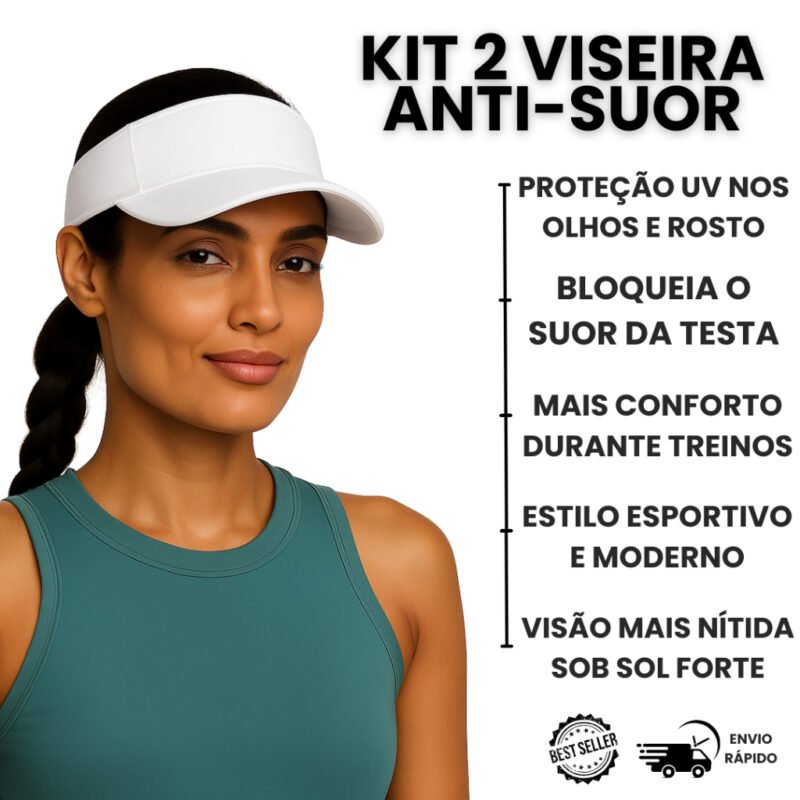 Kit 2 Viseiras Lisas Dry Fit Esportiva